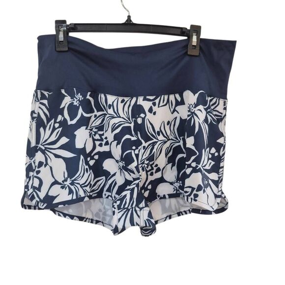 Roxy Women's White & Navy Floral Poly/Spandex Oceanside Endless Summer Boardshor - Picture 5 of 14